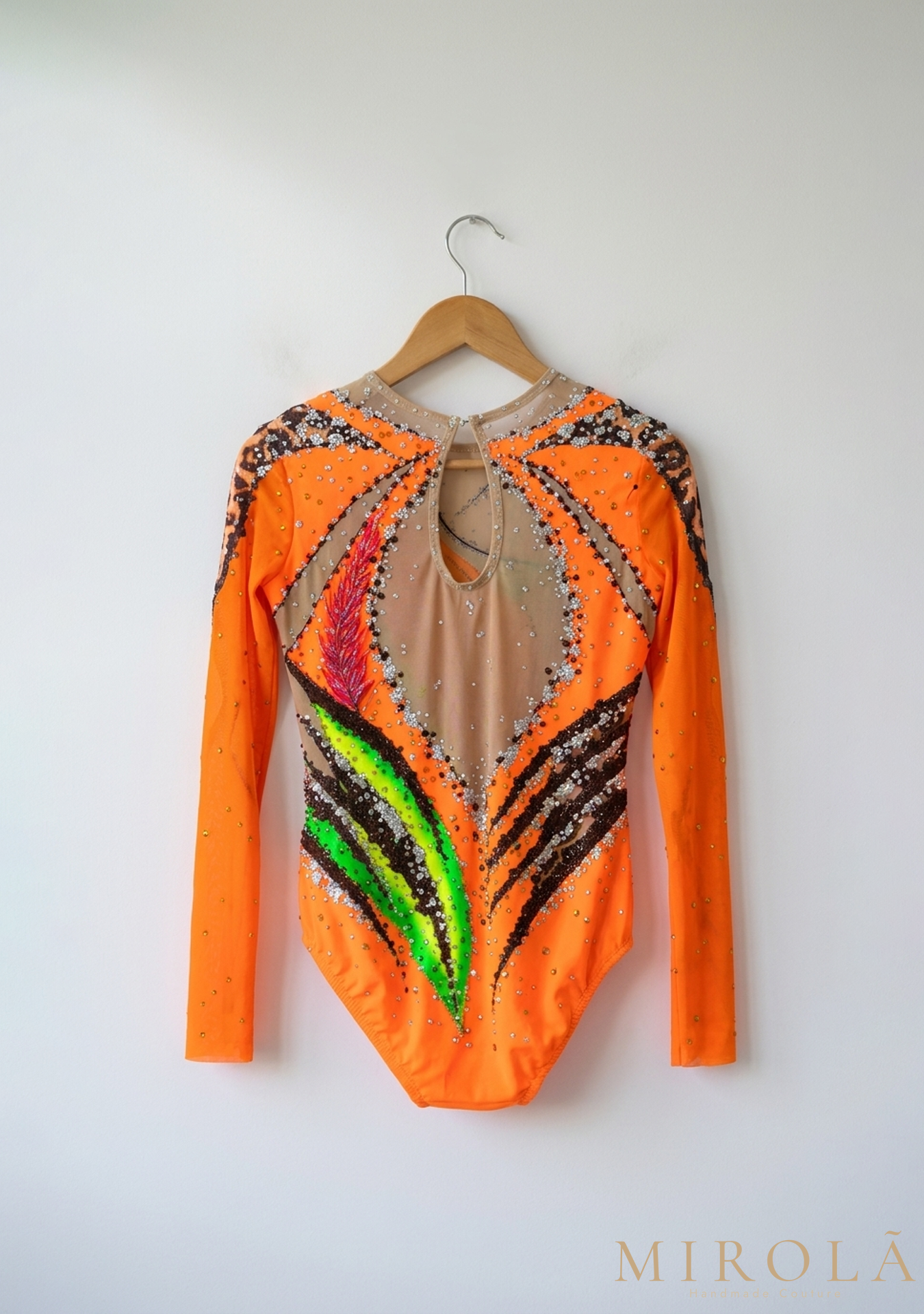 Amber rhythmic gymnastics competition leotard — back view