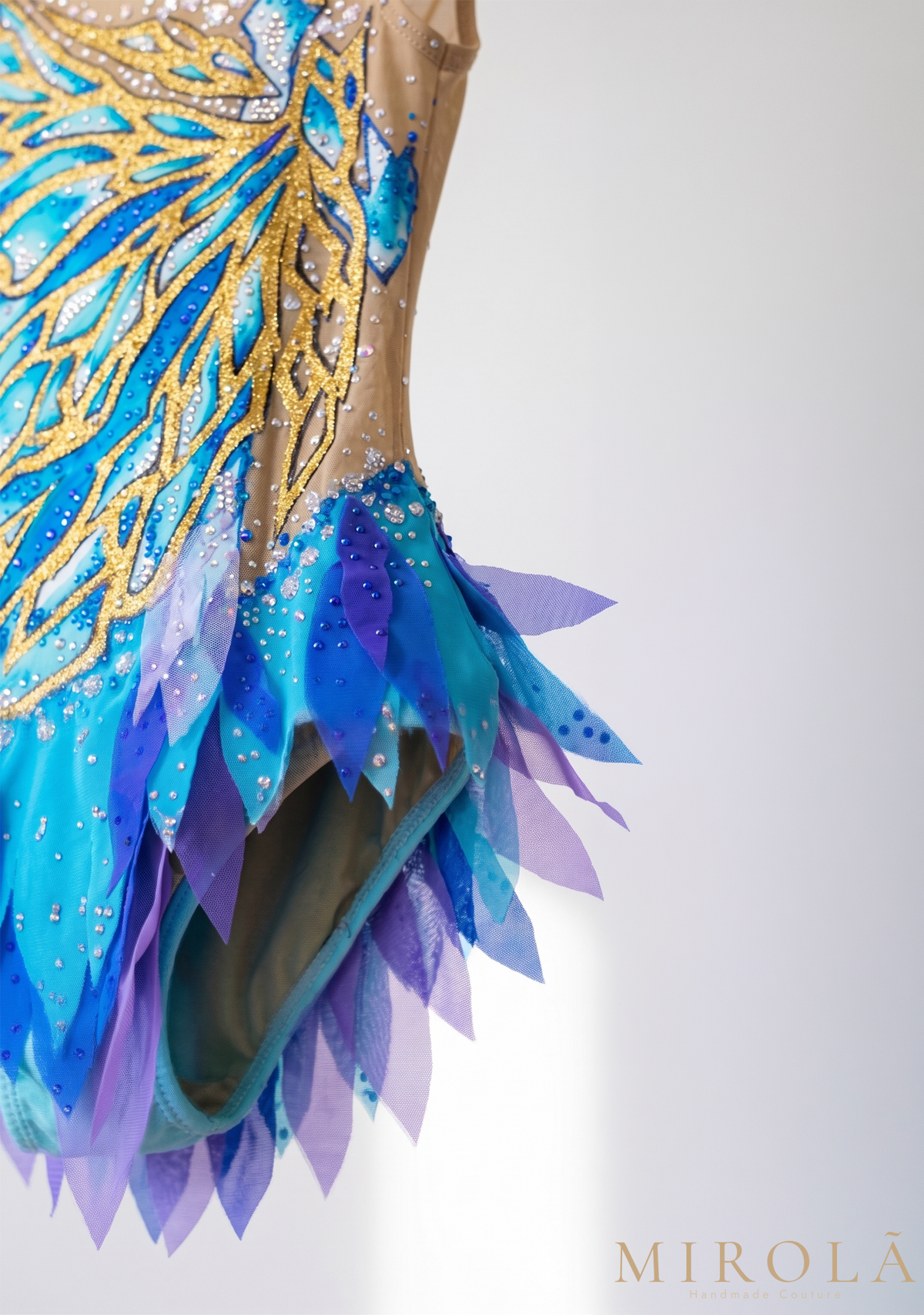 Aurora rhythmic gymnastics competition leotard — hem petal detail