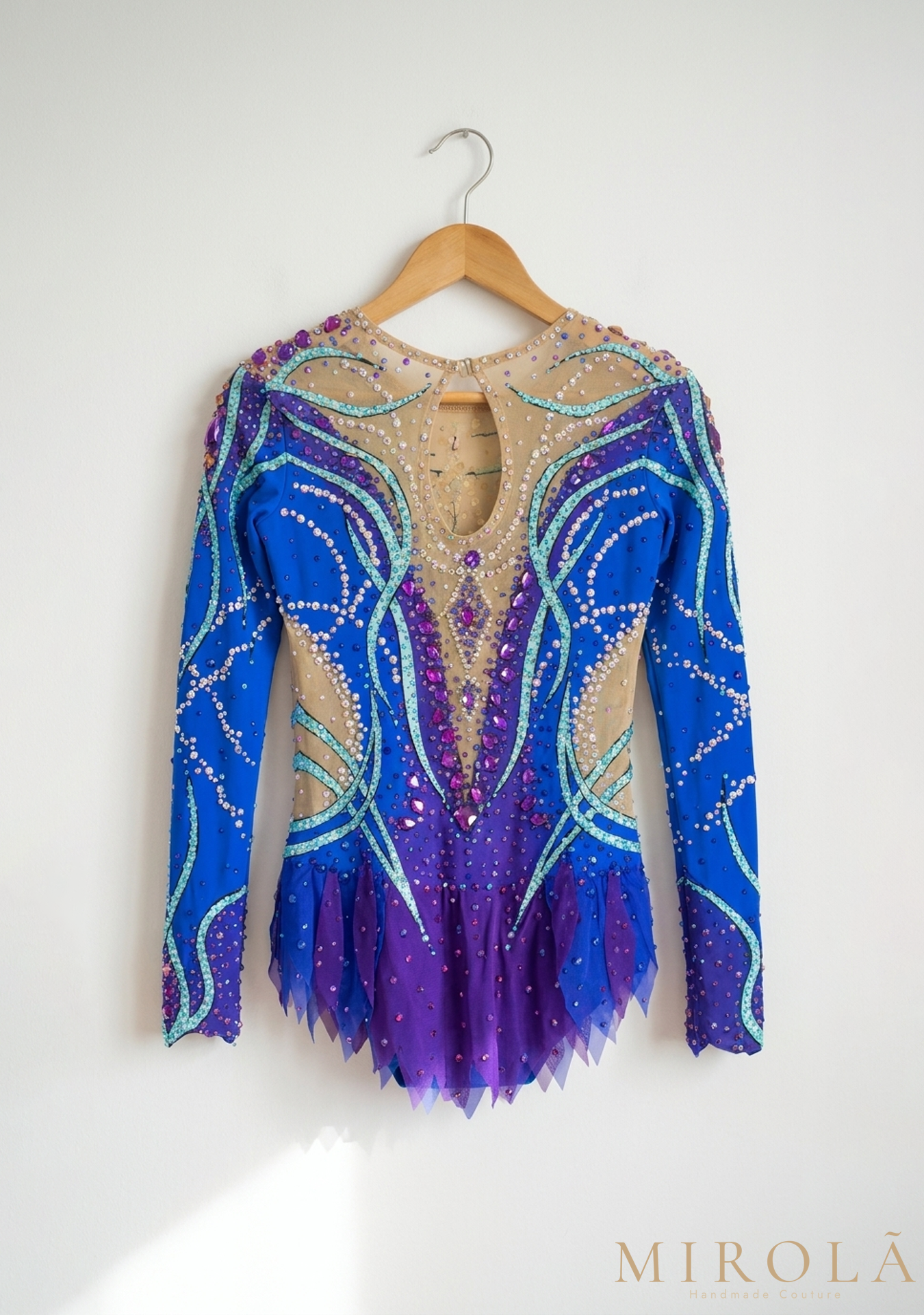 Safir rhythmic gymnastics competition leotard — back view